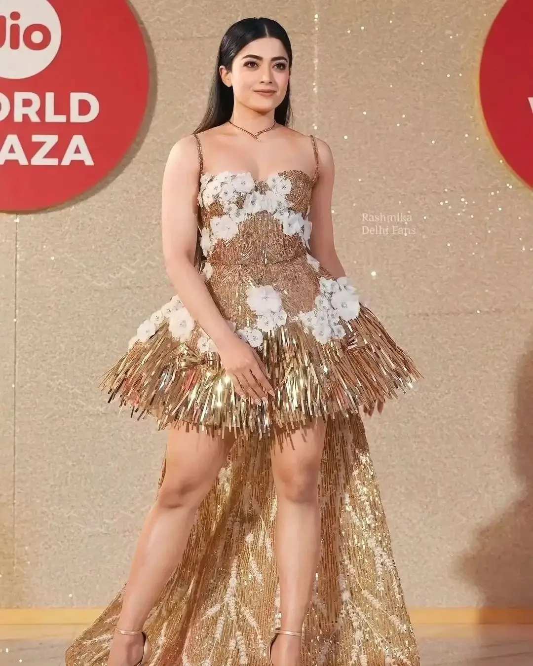 Rashmika Mandanna Long Legs Show in Mini Skirt